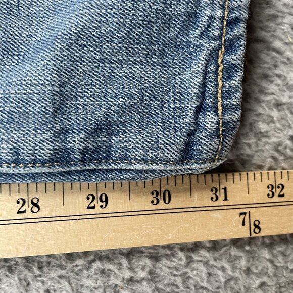 Levis 501 Jeans Mens 29x32 Light Wash Straight Leg Button Fly Denim - Picture 7 of 10